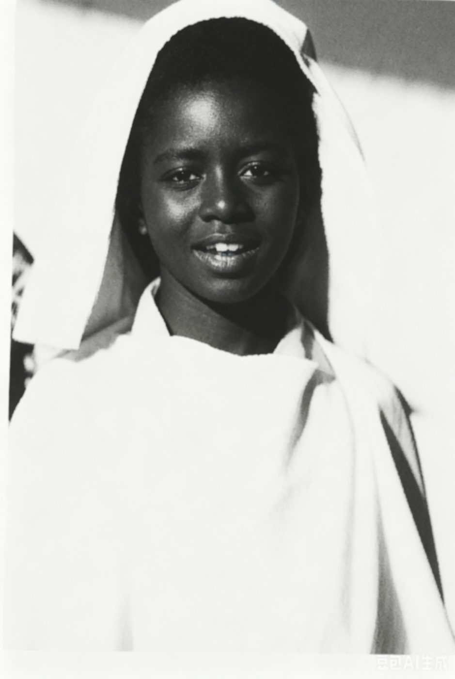 A student in costume for the Christmas pageant