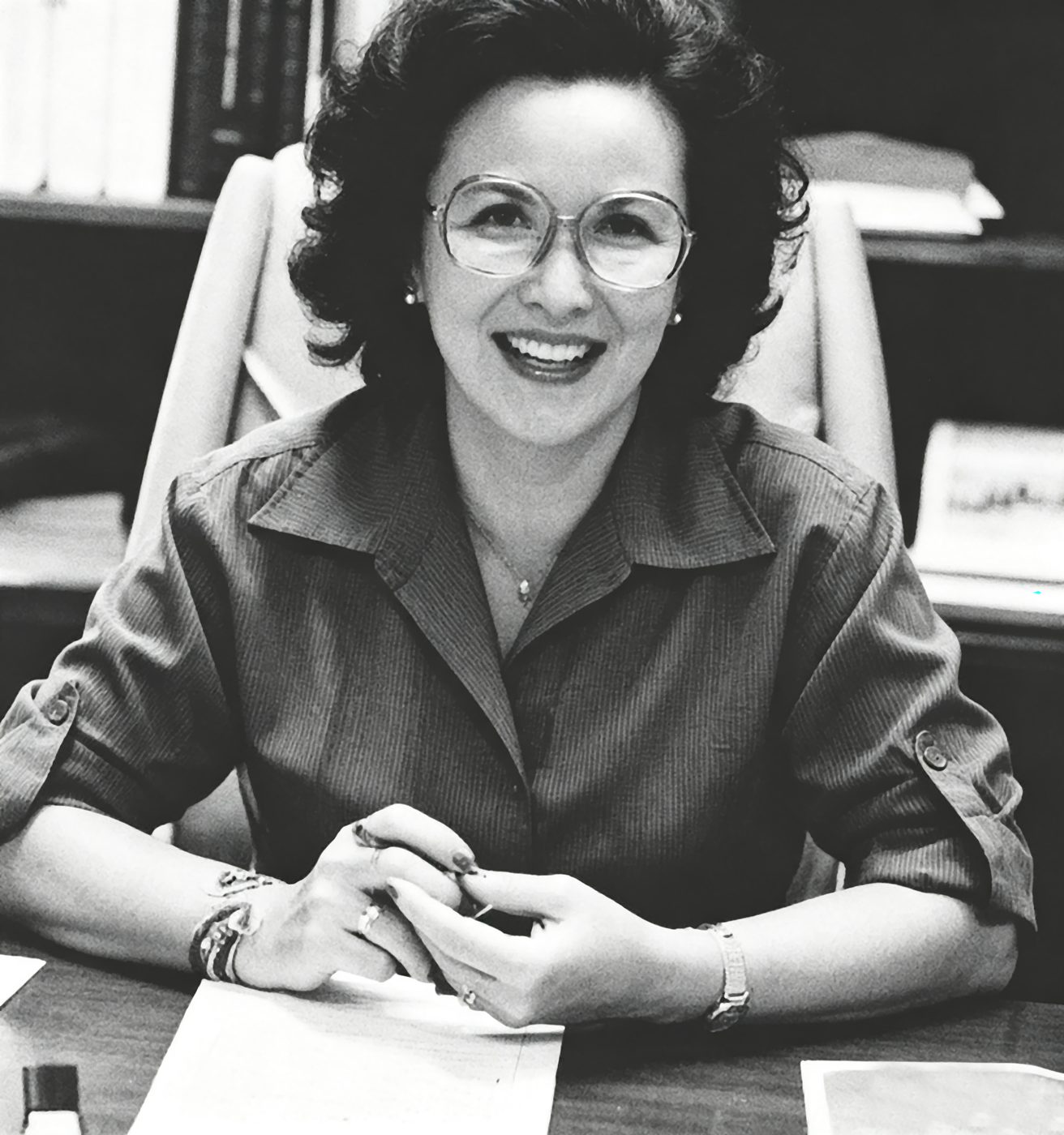 A school administrator at her desk